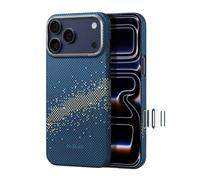 pitaka Coque pour iPhone 17 Pro 6,3" avec bouton de contrôle de l'appareil photo, compatible avec MagSafe, coque ultra fine avec sensation tactile sans coque, fibre d'aramide 1500D tissée, galaxie