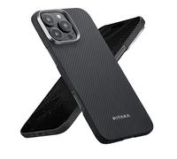 pitaka Coque Ultramince pour iPhone 16 Pro Max en Fibre Aramide de Qualité Aéronautique Compatible avec Magsafe Housse Magnétique Étui Léger avec Protection Caméra Noir/Gris