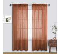 Pitalk Rideaux en Terre Cuite de 213,4 cm de Long pour Salon, Ensemble de 2 Panneaux de Rideaux Transparents avec Passe-Tringle pour Salon, Rouille brûlée, Orange brûlé