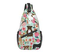 Pitbull avec Fleur Florale, Sac à bandoulière