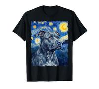 Pitbull Blue Van Gogh T-Shirt Graphique avec Valeur