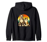 Pitbull Calico Cat Retro Animal Friendship Sweat à Capuche