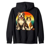 Pitbull Calico Cat Retro Friendship Sweat à Capuche