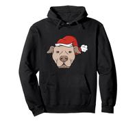 Pitbull Chien avec Bonnet de Père Noël Amusant Pitbull Noël Sweat à Capuche