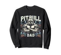 Pitbull Dad Muscle Pitbull pour homme Entraînement et fête des pères Sweatshirt