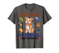 Pitbull Dog rentre à l'école, Premier Jour d'école et Adore ça T-Shirt