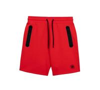 PITBULL Dogwood Performance Pro+ Interlock Short de sport pour homme 320 g, poche latérale avec fermeture éclair, taille élastique, pantalon de survêtement coupe droite, Rouge fluo, L