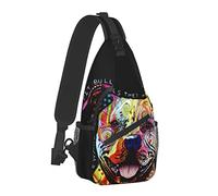 Pitbull Florecent Dog Outdoor Crossbody Sac à bandoulière pour Unisexe Jeune Adulte Randonnée Sling Backpack