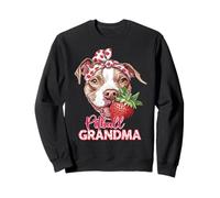 Pitbull grand-mère mignon motif de fraise Sweatshirt