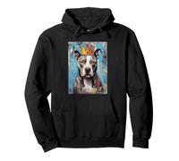 Pitbull King Motif Couronne de Chien Abstrait Sweat à Capuche