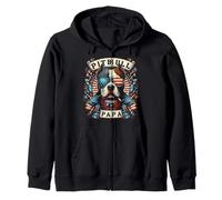 Pitbull Papa avec drapeau américain patriotique pour homme Sweat à Capuche