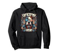 Pitbull Papa avec drapeau américain patriotique pour homme Sweat à Capuche