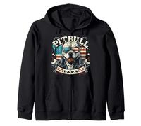 Pitbull Papa avec drapeau américain patriotique pour homme Sweat à Capuche