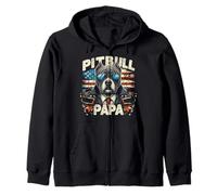 Pitbull Papa avec drapeau américain patriotique pour homme Sweat à Capuche