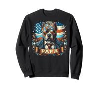 Pitbull Papa avec drapeau américain patriotique pour homme Sweatshirt