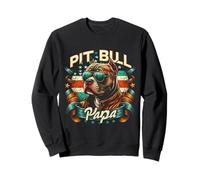 Pitbull Papa avec drapeau américain patriotique pour homme Sweatshirt