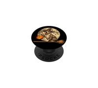Pitbull Pittie Chapeau de sorcière Jack O Lantern Moon Balai PopSockets PopGrip Adhésif
