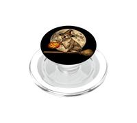 Pitbull Pittie Chapeau de sorcière Jack O Lantern Moon Balai PopSockets PopGrip pour MagSafe
