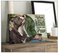 Pitbull Quand j'avais besoin d'un coup de main, j'ai trouvé la patte de mon chien Paysage Impression sur toile Art mural