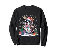 Pitbull Renne de Noël avec Bonnet de Père Noël et Bois de cerf Sweatshirt