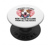 Pitbull Rescue Mom Dad Pittie Lover - Pit Bull Adoption PopSockets PopGrip Adhésif