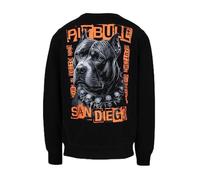 PITBULL Sweat-shirt noir pour homme - Coupe droite - Pull à manches longues imprimé - Décontracté sportif - Streetwear - Confortable - Durable - Col rond classique, Noir , L