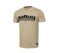 PITBULL - T-Shirt Homme Classic Boxing, Coupe Slim T-Shirt Homme, T-Shirt Homme Classique, T-Shirt en Coton Homme, Encolure Ronde pour Hommes - XL, Beige