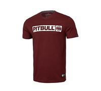 PITBULL - T-Shirt Homme, T-Shirt à Manches Courtes pour Homme, T Shirt Homme Classique Coupe Régulière, Tee Shirt Homme Coton Hilltop, T-Shirts Homme Manche Courte - L, Vin Rouge