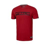 PITBULL - T-Shirt Homme, T-Shirt à Manches Courtes pour Homme, T Shirt Homme Classique Coupe Régulière, Tee Shirt Homme Coton Hilltop, T-Shirts Homme Manche Courte - L, Rouge