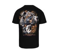PITBULL T-shirt pour homme - Tatouage - En coton - 190 g - Design tatouage avec grand imprimé dans le dos - Col rond - Look streetwear - En coton - T-shirt d'été, Noir , XXL
