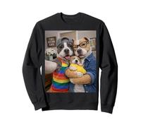Pitbull Two Moms Life Selfie Fête des Mères Queer Mom Pride Sweatshirt