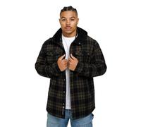 PITBULL - Veste Chemise à Carreaux Avec Capuche Pour Homme, Flanelle Coupe Régulière, Coton, Style Universel, Chemise de Bûcheron, Vert, M