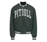 PITBULL Veste demi-saison Jupiter pour homme - Veste matelassée College Bomber avec design matelassé, fermeture éclair et logo brodé, vert foncé, XL