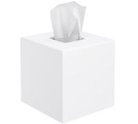 PITBVO Housse de boîte à mouchoirs carrée en acrylique blanc mat faite à la main pour salle de bain, cuisine, chambre à coucher, bureau 12,7 x 12,7 x 12,7 cm (L x l x H)