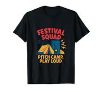 Pitch Camp Play Loud Festival Squad Haut-Parleur de Tente T-Shirt