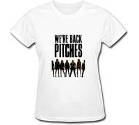 Pitch Perfect 2 The Barden Bellas Poster Design Cotton Women's T Shirt White Manches Courtes(XX-Large)