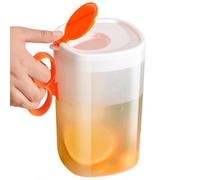 Pitcher for Drinks - Grand distributeur de boissons avec couvercle | Pichet d'eau en verre pour thé froid, limonade, cocktail et plus | Carafe élégante pour fête, cuisine et utilisation en extérieur |