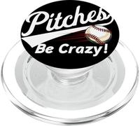 « Pitches Be Crazy » - Humour de Baseball pour Hommes, Femmes, Jeunes PopSockets PopGrip pour MagSafe