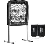 Pitching Netz Pitching Target Réglable en hauteur 304,8 mm / 406,4 mm / 508 mm, Baseball & Softball 9 trous Appareils d'entraînement pour jeunes et adultes, Design portable à montage rapide Noir
