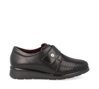 Pitillos Blucher, mocassin, chaussure avec bande adhésive, décontractée, en cuir et tissu, semelle amovible, pour femme, Noir , 40 EU