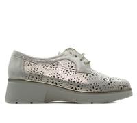 PITILLOS Chaussures de sport décontractées, baskets à lacets, compensé et plateforme, cuir, mocassin, ajouré, pour femme, or, 37 EU