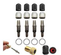 Pitlane Performance® Kit 20 pcs Valve vélo Blitz/Dunlop + Joints, écrou, Capuchon & Adaptateur Presta-Schrader Offert