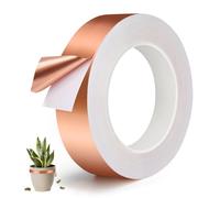 PITMT Anti Limaces et Escargots Ruban Cuivre, 30mm x 20M Bande Cuivre Anti Limace Efficace Conducteur Simple Face, Feuille de Cuivre Bande Ruban Adhésif pour Les Surélevées Jardins et Plantes