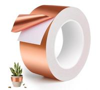PITMT Anti Limaces et Escargots Ruban Cuivre, 50mm x30M Bande Cuivre Anti Limace Efficace Conducteur Simple Face, Feuille de Cuivre Bande Ruban Adhésif pour Les Surélevées Jardins et Plantes