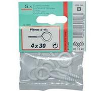 Piton à œillet à visser VYNEX acier rilsanisé blanc 6 x 40 sc - Lot de 2 Blanc