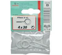 Piton à vis - VYNEX - 3.5x25 mm - acier rilsanisé - sachet de 6 pièces