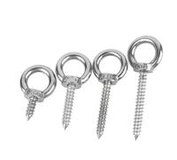 Piton à visser 1 à 3 boulons œil de levage en acier inoxydable, crochets anneau rond, vis bois autotaraudeuses(M4x30mm-3pcs)