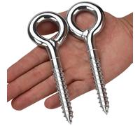 Piton à Visser Boulon à Oeil Galvanisé M12 x 120 mm Crochets à Anneau pour Échafaudage Vis à Anneau Lourd Fermé 2Pcs (2Pcs, M12*120)