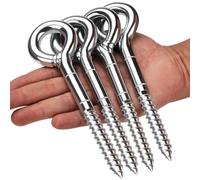 Piton à Visser Boulon à Oeil Galvanisé M12 x 190 mm Crochets à Anneau pour Échafaudage Vis à Anneau Lourd Fermé 4Pcs (4Pcs, M12*190)