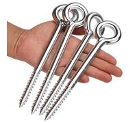 Piton à Visser Boulon à Oeil Galvanisé M12 x 230 mm Crochets à Anneau pour Échafaudage Vis à Anneau Lourd Fermé 4Pcs (4Pcs, M12*230)